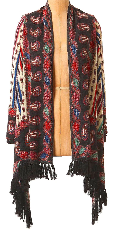 Cárdigan Anthropologie Vinalhaven Pequeño Ginebra Lana Merino Paisley Chal Nuevo con Etiquetas Foto 4 de 4