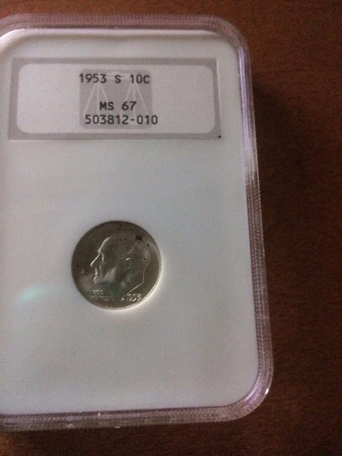 1953 S Roosevelt Dime NGC MS 67