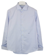 Suitsupply Slim Formal Shirt Mens Large Button Neck Blue