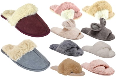 Pantuflas de mula con forro polar suave, cálido y cómodo para