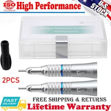 2PCS Dental Slow Low Speed Straight Handpiece Nose Cone E-type Fit NSK Style USA