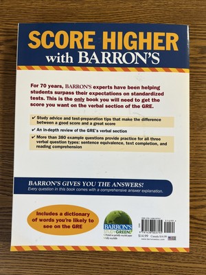 Barron&rsquo;s GRE Verbal Workbook by Philip Geer (2014, Trade Paperback 