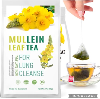 Natural Mullein Leaf Tea Lung detox tea for lung cleanse & congestion relief tea