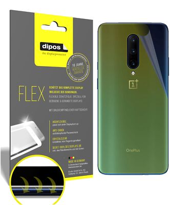 3x OnePlus 7T Pro Rückseite Schutzfolie Folie, 100% Displayabdeckung, dipos Flex