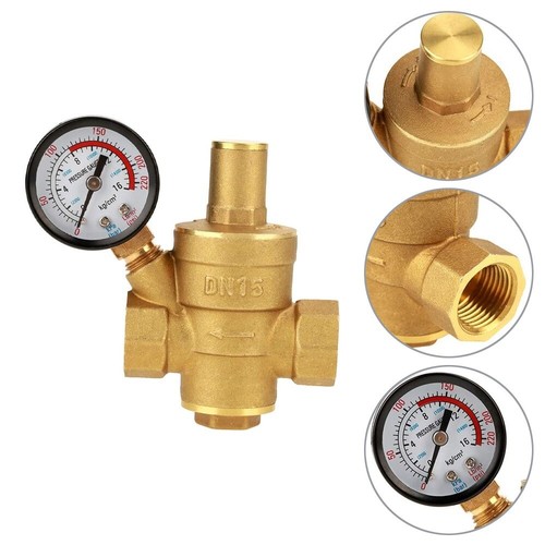 Water Pressure Regulator With Pressure Gauge, Water Filter 3/4 Inch House Connection Pressure Reducer Water, Water Pressure Relief Valve Made Of Brass For Regulating Water Pressure