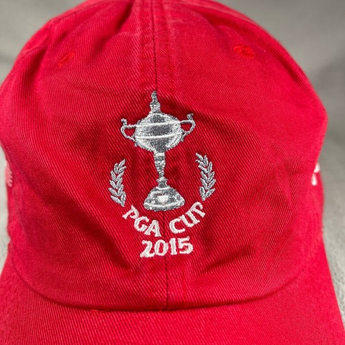 PGA Cup 2015 USA Hat Men OS Red Strapback Cap Ahead Golfing Sports - Picture 5 of 11
