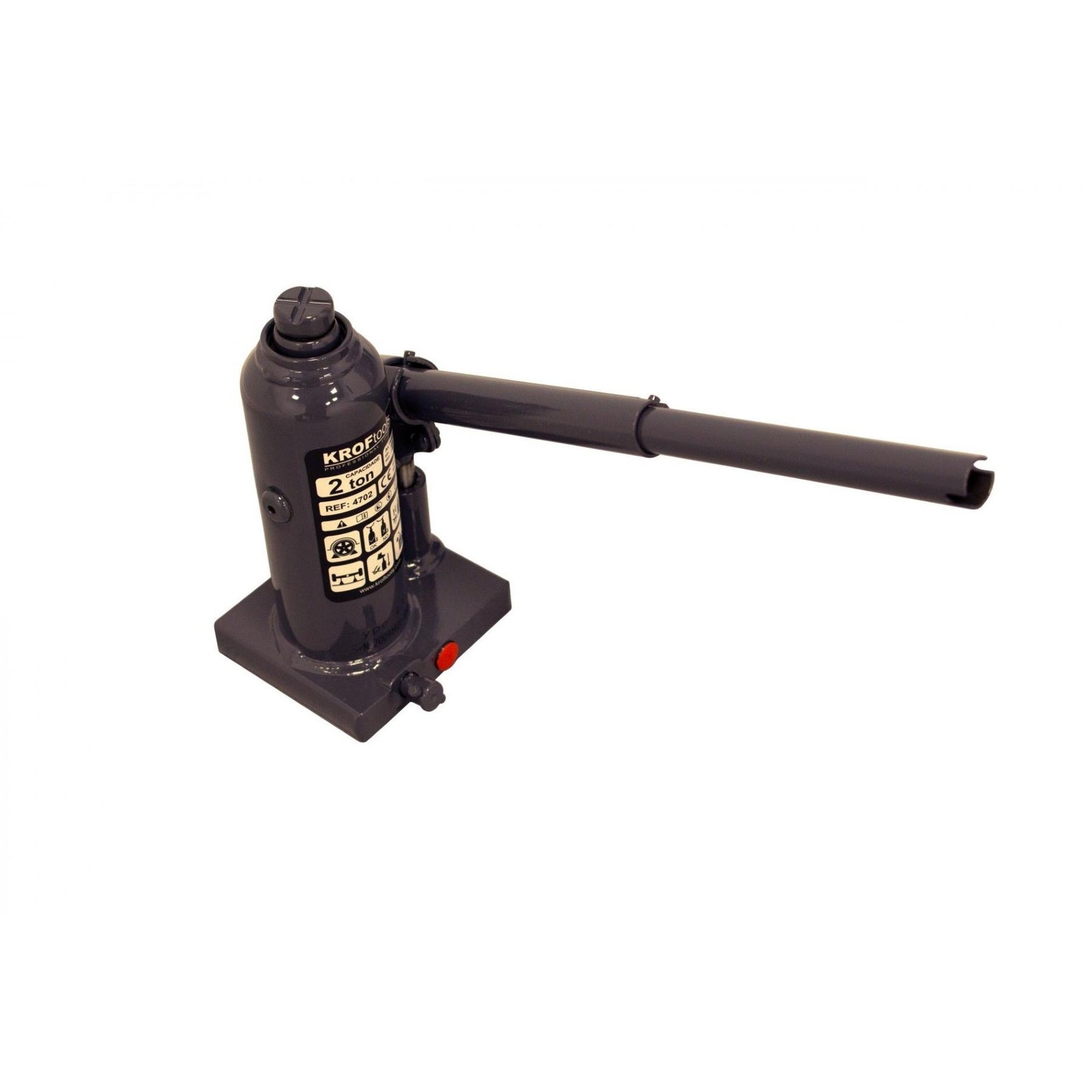 Cric hydraulique bouteille 2 tonnes avec levage fluide et valve de sécurité - 2