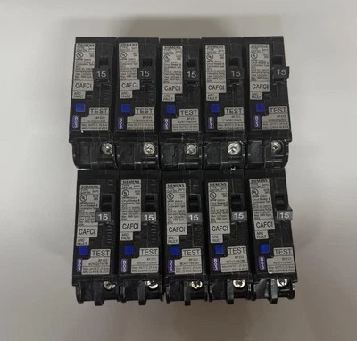 10 PCS SIEMENS QA115AFCN 15A AFCI PLUG ON NEUTRAL (NO PIGTAIL WIRE)