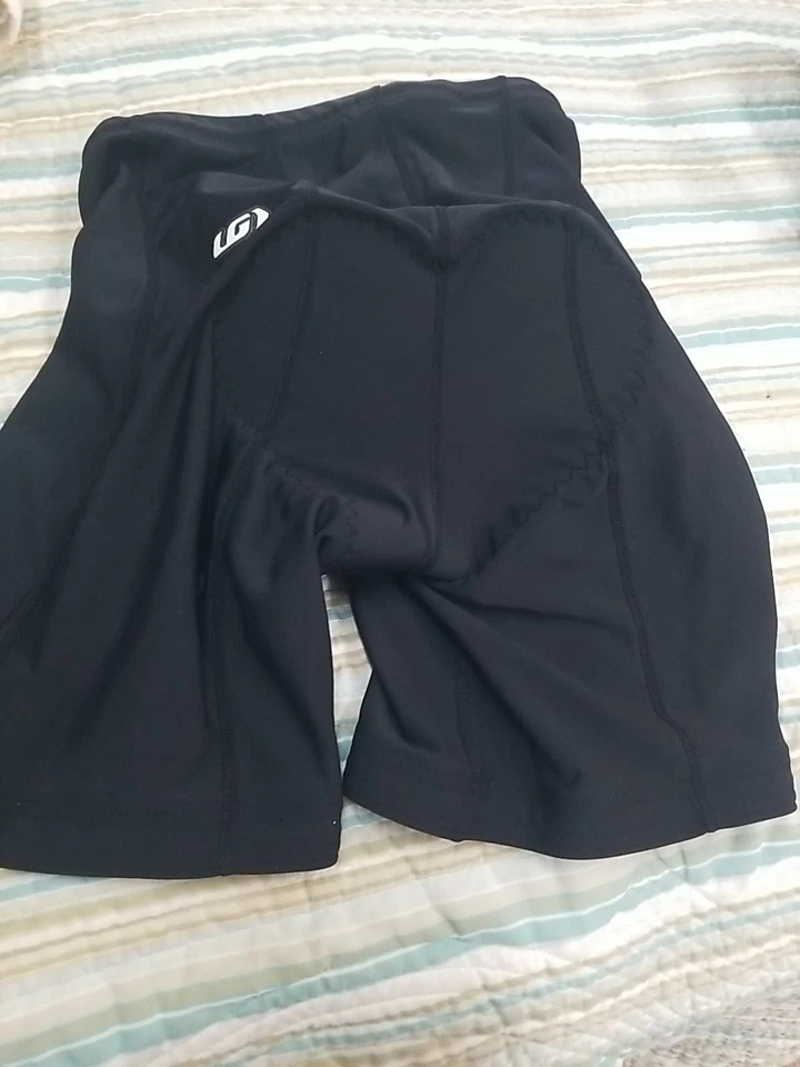 Pantalones Cortos de Ciclismo Louis Garneau Ajustados Acolchados Gamuza Negros talla M/8" EE. UU. Foto 2 de 2