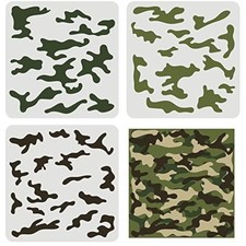 FINGERINSPIRE 3 pcs Camo Stencils for Painting 11.8x11.8inch Camo-3