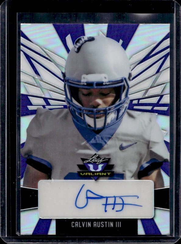 2022 Leaf Valiant Calvin Austin III Portrait Auto Purple Rookie RC #/15 Tigers