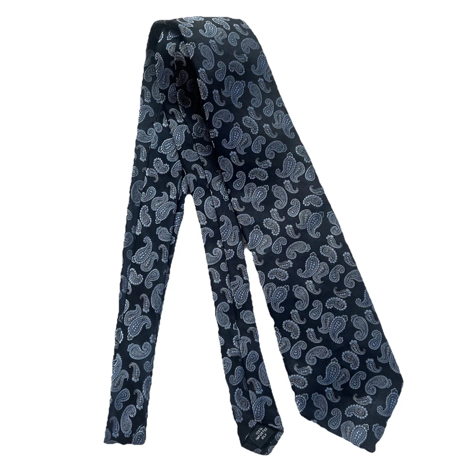 Michael Kors Silk Tie Men Black Gray Paisley Necktie Classic Formal Business USA - Image 2 of 4