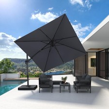 Left-right Tilting Patio Umbrella Outdoor Cantilever Swivel Square Umbrella