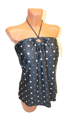 Octopus Tankini L 42/44 B C Neckholder Tank Top Slip Bademode Badeanzug Punkte