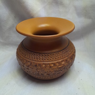 Purbeck Keramik Glassteinzeug Tontopf Vase. Made 1977. H10cm T11cm