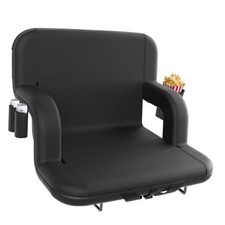 Stadium Seats with Back Support - Portable Bleacher Extra Wide - 25" Black 1pc