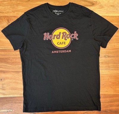 Hard Rock Cafe Shirt Mens Large Amsterdam Black