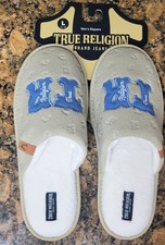 True Religion Men's Designer Slippers House Shoes Slides Black Size 11-12 L