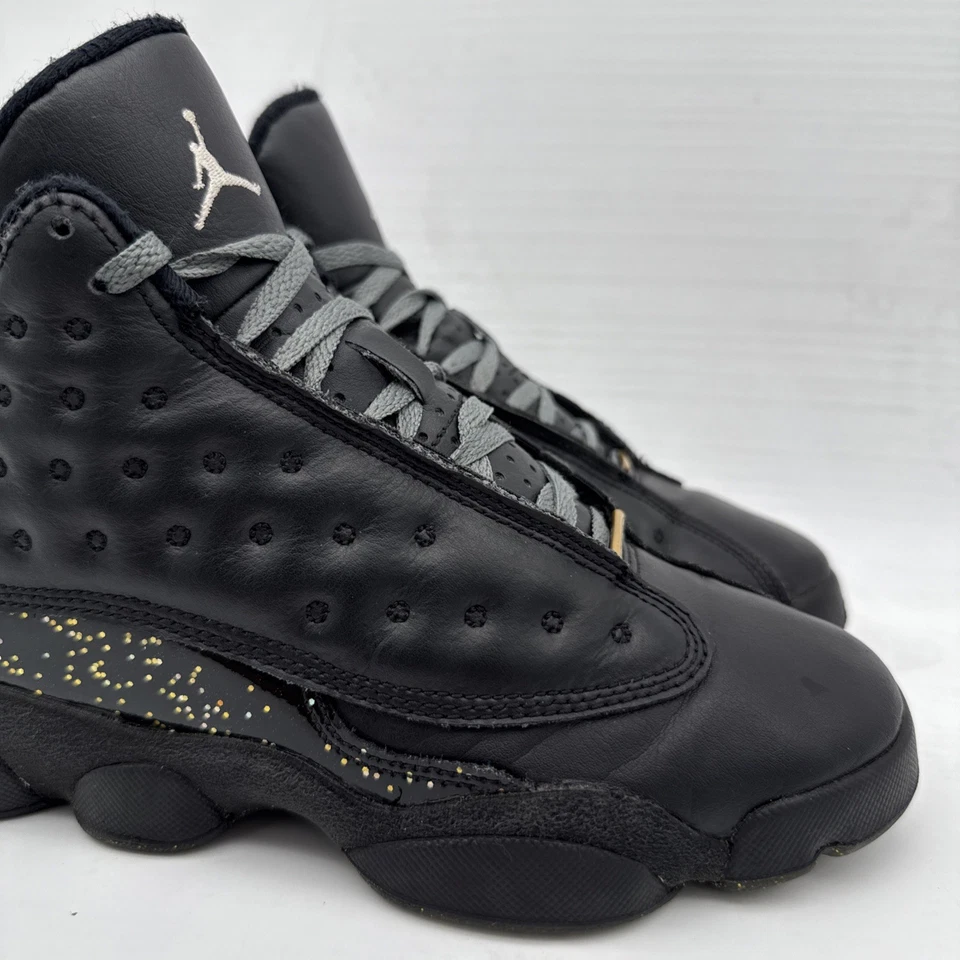 Nike Air Jordan 13 Retro GS Negro Gato Dorado Brillo Niñas 4Y Tenis DC9443-007 Foto 3 de 4