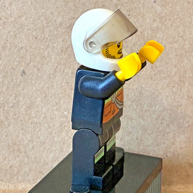 LEGO City Firefighter Minifigure cty0344 Silver Stripes Reflective Vest Helmet