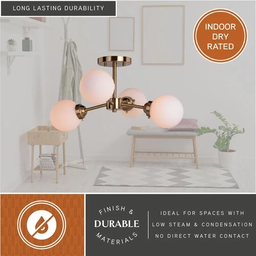 Vaxcel Lighting C0268 Orbit 4 Light 20"W Semi-Flush Ceiling - Brass - Picture 9 of 12