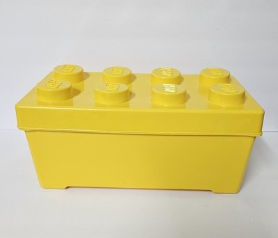 LEGO Storage Brick Case 8 Stud Large Yellow Container Plastic Bin Box EMPTY 14x7