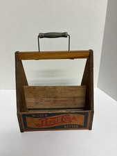Vintage Wooden Pepsi Cola Advertising Bottle Carrier w/Handle