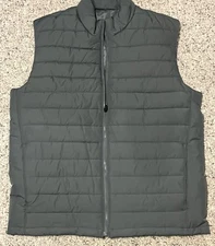 Lands End Puffer Vest Men’s Medium Gray Full Zip Outerwear