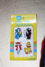 vintage NEW / OLD STOCK 8 animal sticker puffy w/googly eyes FACTORY SEALED