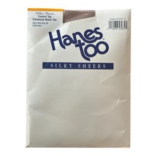 VTG NOS Hanes Too Silky Sheers Pantyhose Sz CD Beige Control Top H59 Sheer Toe