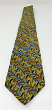 J. Garcia Multicolor Abstract Hand sewn Tie 100 Silk