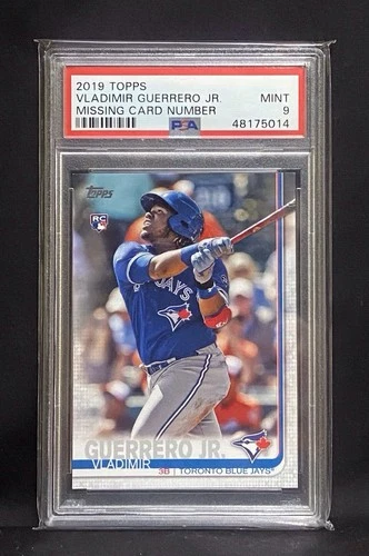 Vladimir Guerrero Jr 2019 Topps Rookie RC Error/Missing Card Number SP PSA 9 🔥
