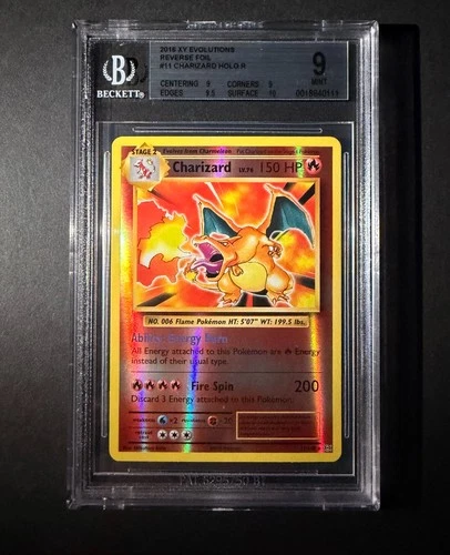 2016 Pokemon XY Charizard-Reverse Holo Evolutions #11 BGS 9 Mint