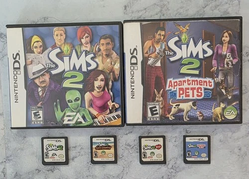 The Sims 2, Castaway, Pets, & Apartment Pets Bundle (Nintendo DS) Lot of 4