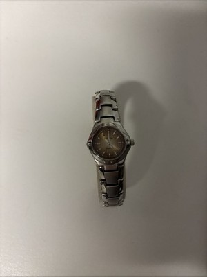Geneva Women Watch Stainless Steel Silver Water Resistant Battery Brown Quartz