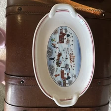 Villeroy And Boch Naif Christmas Oblong Small Platter Anno 1748 Vitro-Porcelaine