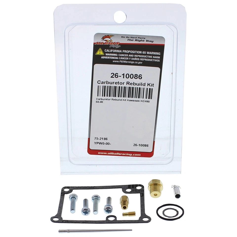 All Balls Carburetor Rebuild Kit (26-10086) for Kawasaki KDX80 84 85 86 87 88 Foto 3 de 4