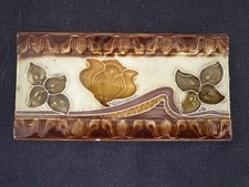 Carrelage floral vintage art nouveau majolique 6" x 3" Angleterre neuf ancien stock