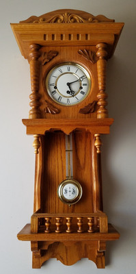 German Balcony Quarter Hour Westminster Chime Wall Clock 8-Day, Key-wind