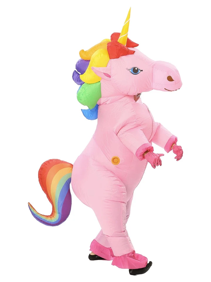 Fantasia de unicórnio inflável JYZCOS adulto corpo inteiro unicórnio air blow-up luxo... - Imagem 4 de 4