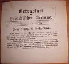 Ansbach Fr&auml;nkische-Zeitung 10.12.1914 1.-Weltkrieg Westgalizien Kriegslage