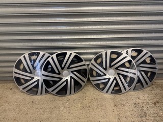 Wheel Trim Cover 16 Inch Silver & Black Set of 4