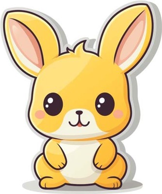 Gelber Osterhase Wandbild Schlafzimmer Kinderzimmer Dekor Vinyl Aufkleber Abziehbild 6 Größen