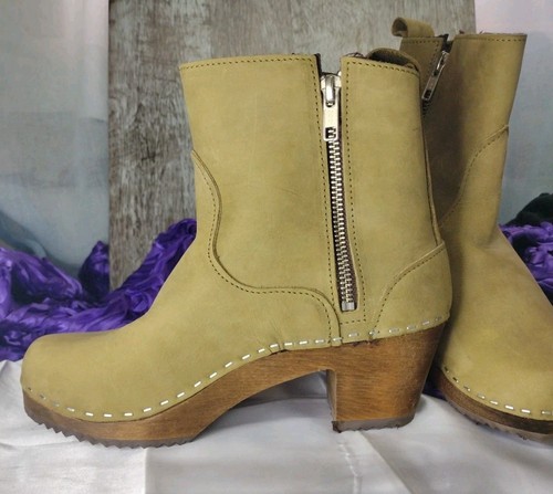Sandgrens Manhattan Clog Boots Size EU 38 US 7.5-8 Tan - Picture 6 of 15