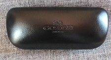 Coach Black Leather Hard Clamshell Glasses Sunglasses Eye Optical Case EUC Logo