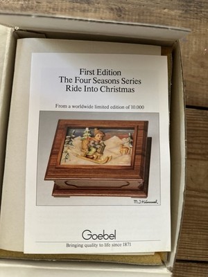 リュージュ Four Seasons Ride Into Christmas Goebel Hummel Music Box Four Seasons Ride Into Christmas First