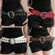 Faux Leather Wide Belt Solid Casual Skirt Jeans Women Waistband Party Belts