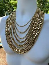 4-9mm Hip-hop Buckle Chain Men's Titanium Steel Jewelry 18k Gold US Hot