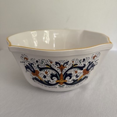 Ceramica Nova Deruta 11.25''  Unusual Mixing Serving Bowl Ricco Yellow Edge Italy