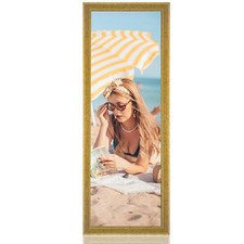 MOUDAMION Wood 13x39 Frame Gold, Ornate Natural 39x13in Poster Picture Frame, Mo